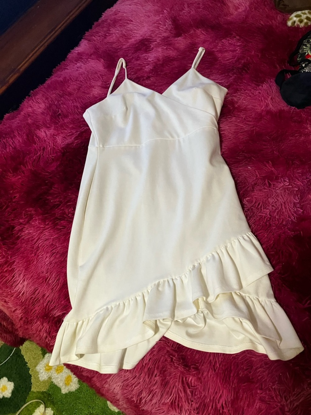 Lulu's White Ruffled Mini Slip Dress